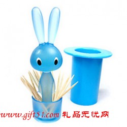 藍色小兔牙簽筒