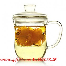 手工三件式玻璃杯 帶過濾內膽 350ML
