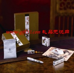 中國風花鳥系列商務套裝（鋼筆+移動電源+鼠標+U盤+鼠標墊）