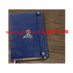 藍色綁帶商務會議記事本/筆記本